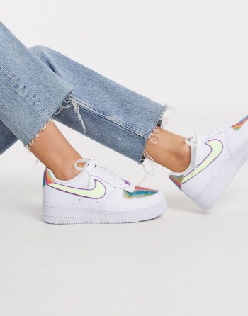 Nike Air Force 1 '07 Bijele Zelene Ljubičaste - Ženske Tenisice | 72856NWPH